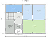 Дом шале из бруса в полтора этажа 10х14 с котельной Селена